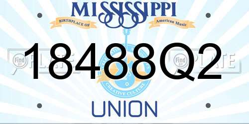 18488Q2 Mississippi License Plate