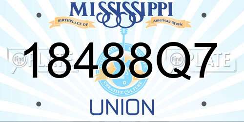 18488Q7 Mississippi License Plate
