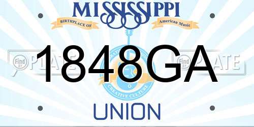 1848GA Mississippi License Plate
