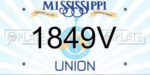 1849V Mississippi License Plate
