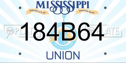 184B64 Mississippi License Plate