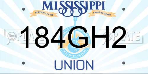 184GH2 Mississippi License Plate