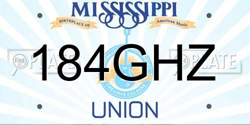 184GHZ Mississippi License Plate