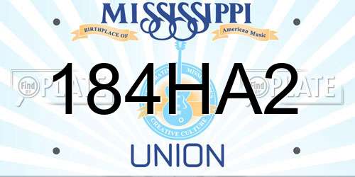 184HA2 Mississippi License Plate