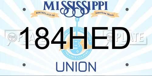 184HED Mississippi License Plate