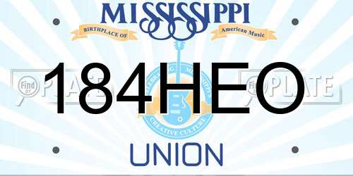 184HEO Mississippi License Plate