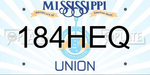 184HEQ Mississippi License Plate