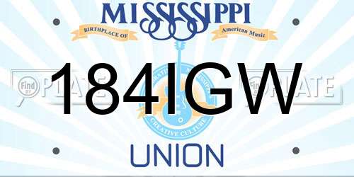 184IGW Mississippi License Plate