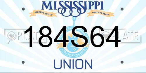 184S64 Mississippi License Plate