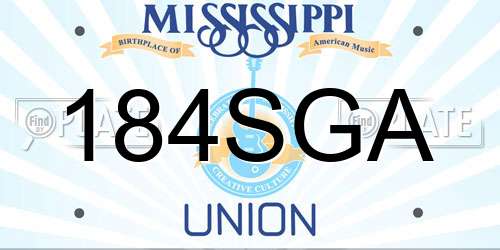 184SGA Mississippi License Plate