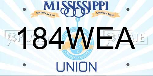 184WEA Mississippi License Plate
