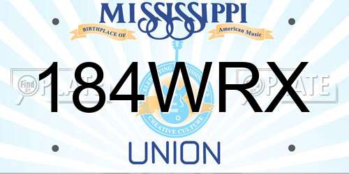 184WRX Mississippi License Plate