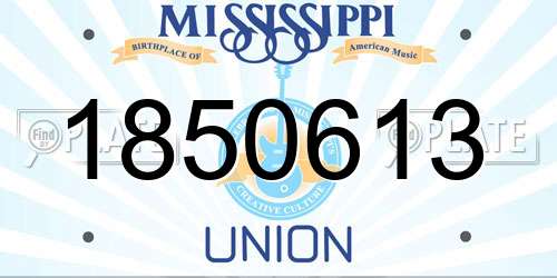 1850613 Mississippi License Plate