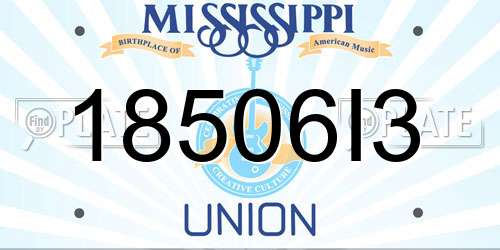 18506I3 Mississippi License Plate