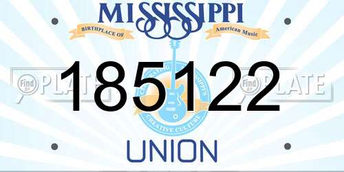 185122 Mississippi License Plate
