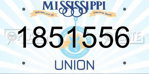 1851556 Mississippi License Plate