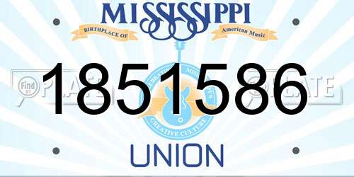 1851586 Mississippi License Plate