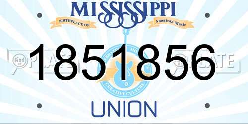 1851856 Mississippi License Plate