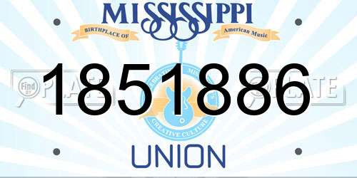 1851886 Mississippi License Plate