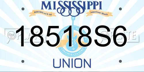 18518S6 Mississippi License Plate