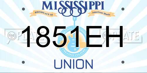 1851EH Mississippi License Plate