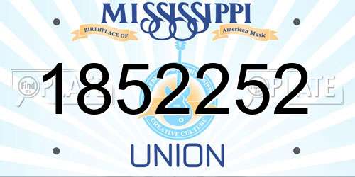 1852252 Mississippi License Plate
