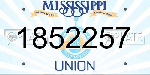 1852257 Mississippi License Plate
