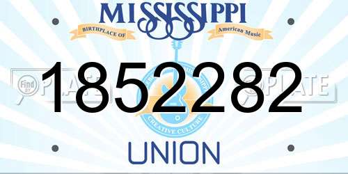 1852282 Mississippi License Plate