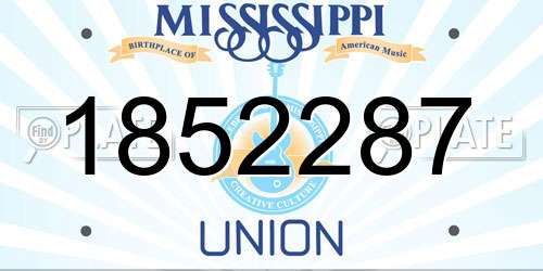 1852287 Mississippi License Plate