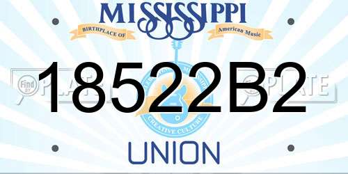 18522B2 Mississippi License Plate