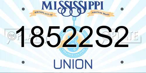 18522S2 Mississippi License Plate