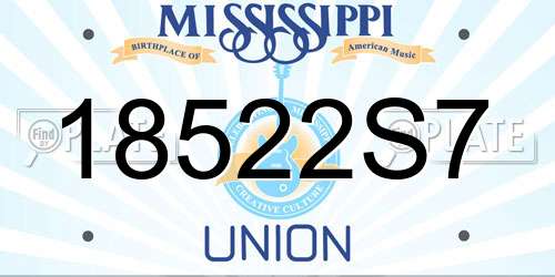 18522S7 Mississippi License Plate