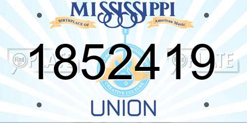 1852419 Mississippi License Plate