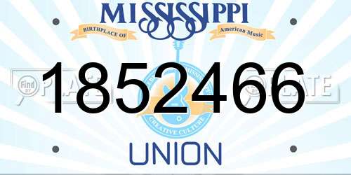 1852466 Mississippi License Plate