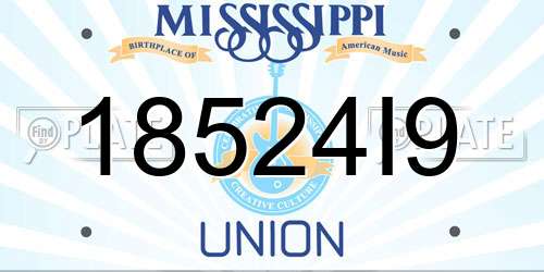 18524I9 Mississippi License Plate