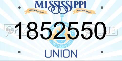 1852550 Mississippi License Plate