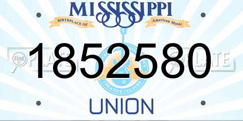 1852580 Mississippi License Plate