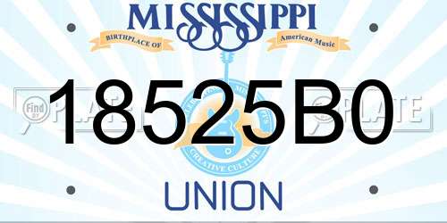 18525B0 Mississippi License Plate