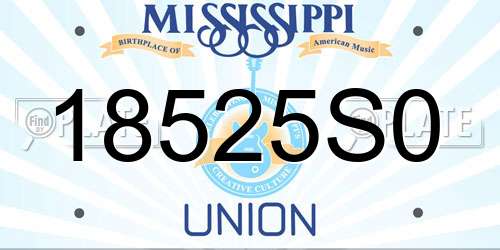 18525S0 Mississippi License Plate