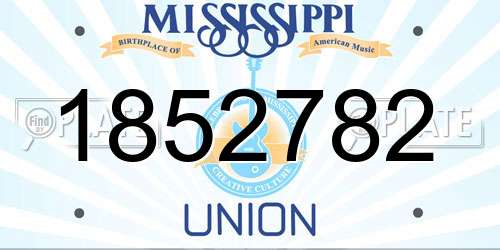 1852782 Mississippi License Plate