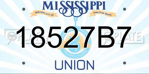 18527B7 Mississippi License Plate