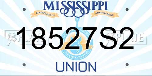 18527S2 Mississippi License Plate
