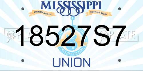 18527S7 Mississippi License Plate