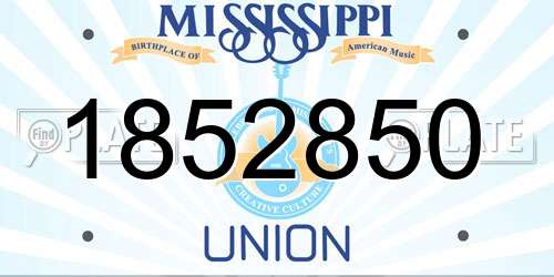 1852850 Mississippi License Plate