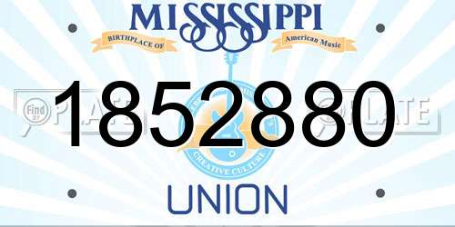 1852880 Mississippi License Plate