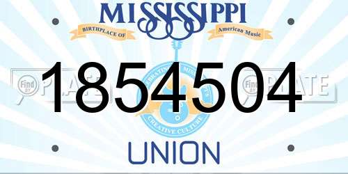 1854504 Mississippi License Plate