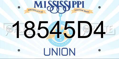 18545D4 Mississippi License Plate