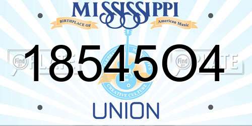 18545O4 Mississippi License Plate