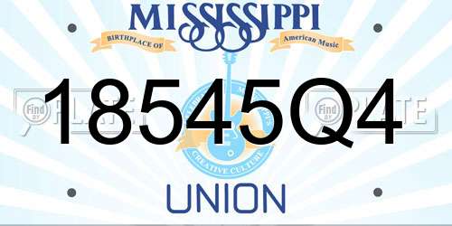 18545Q4 Mississippi License Plate
