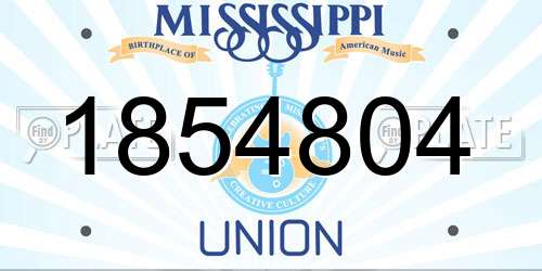 1854804 Mississippi License Plate